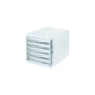 helit Bloc de rangement, 5 tiroirs, blanc / gris clair