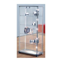 kerkmann Vitrine rectangle expoline, 4 surfaces verre, alu