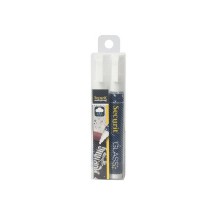 Securit Feutre-craie WATERPROOF MEDIUM, tui de 2, blanc