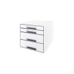 LEITZ Bloc de classement WOW CUBE, 4 tiroirs, blanc/violet