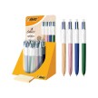 BIC Stylo à bille rétractable 4Colours Wood Style présentoir