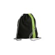 PAGNA Sac de sport à cordelette 'Go', noir / vert tilleul