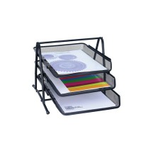 WEDO Corbeille  courrier Office, 3 compartiments, noir, en